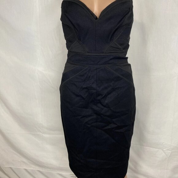 NEW ZAC POSEN Strapless A-Line Cocktail Dress • Size 8 • Black - Picture 1 of 16